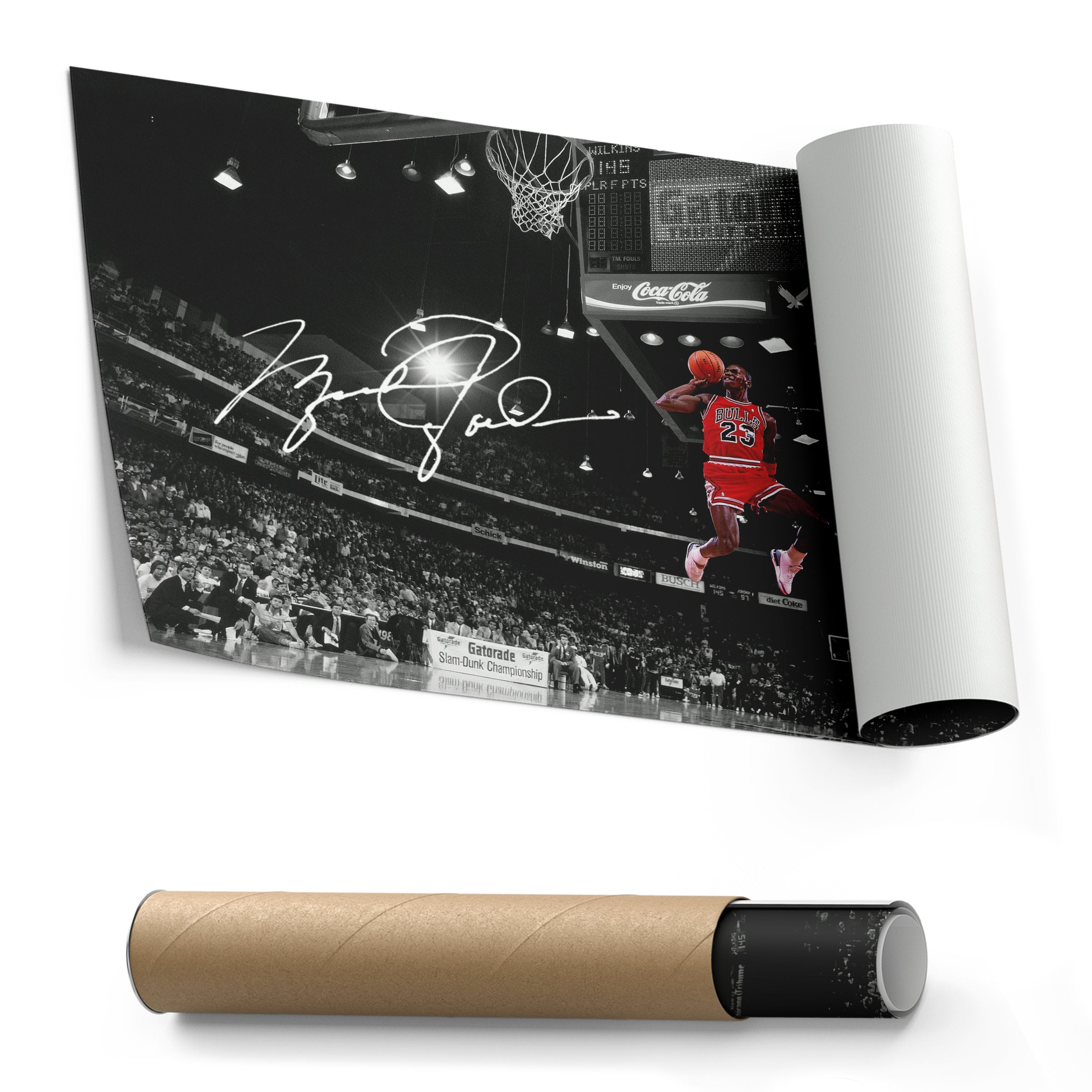 Michael Jordan Autographed Canvas – Slam Dunk Chicago Bulls Wall Art