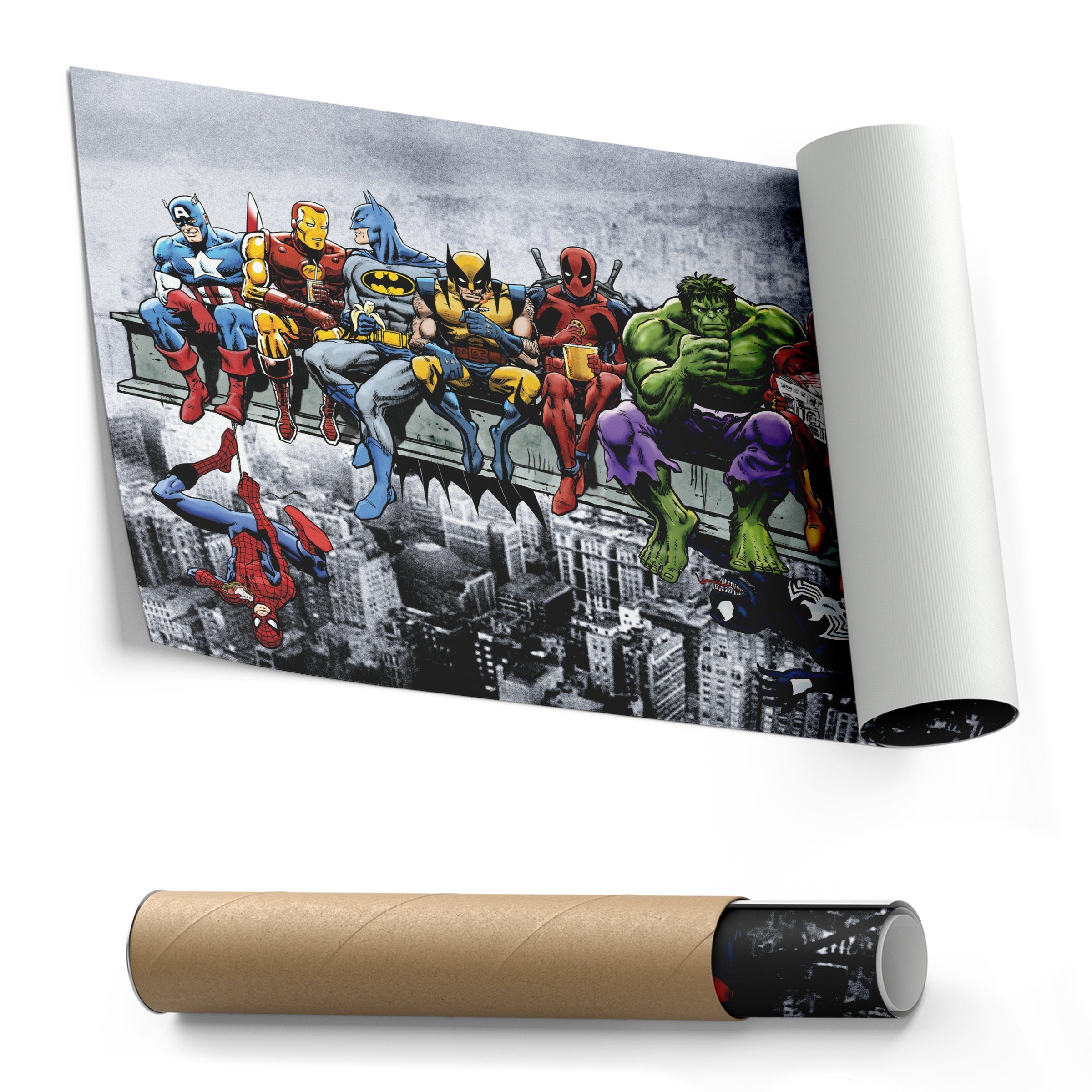 Superheroes Skyscraper Canvas – Marvel & DC Wall Art for Kids
